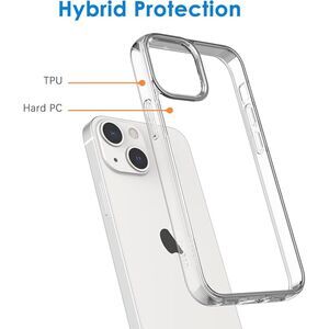 iPhone 13 6.1-Inch, Non-Yellowing Shockproof Phone Bumper Cover, (Clear)